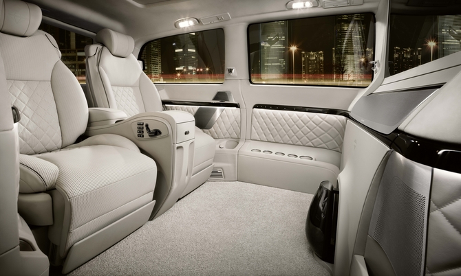 The interior is porcelain white and the seats are heated, cooled and offer massaging functions