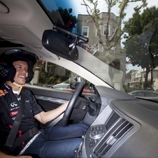 Vettel gave some VIPs passenger laps in the Infiniti