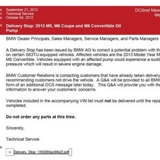 The sales stop order where BMW said not to sell the cars