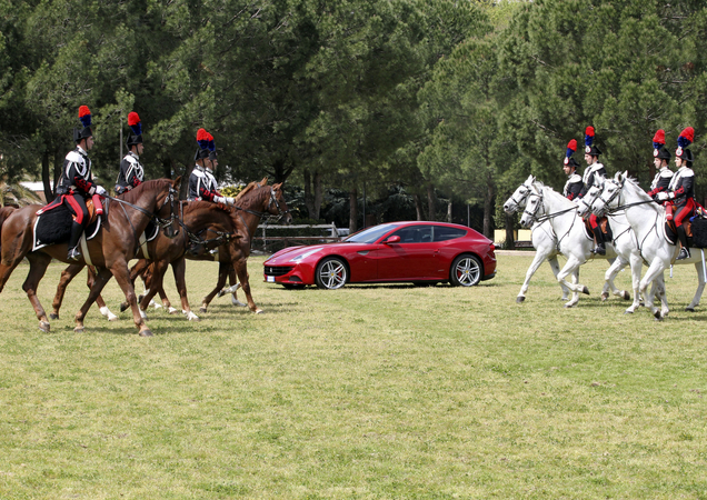 The 4th Mounted Carabinieri Regiment alongside the Ferraris