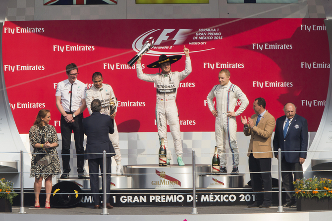 Lewis Hamilton and Valteri Bottas completed the podium