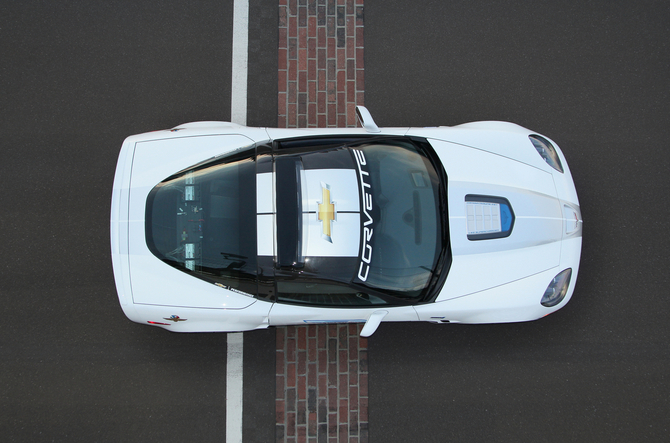 The car is basically the ZR1 60th anniversary edition that includes Arctic White paint and blue stripe