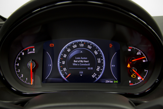 The instrument panel is a separate 8in screen