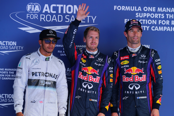 Vettel took first place ahead of Hamilton and Webber