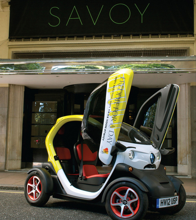 The Twizy has a 60-mile range