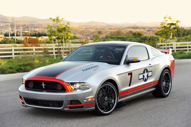 The car is inspired by the P-51 Mustang as flown by the Tuskegee Airmen 