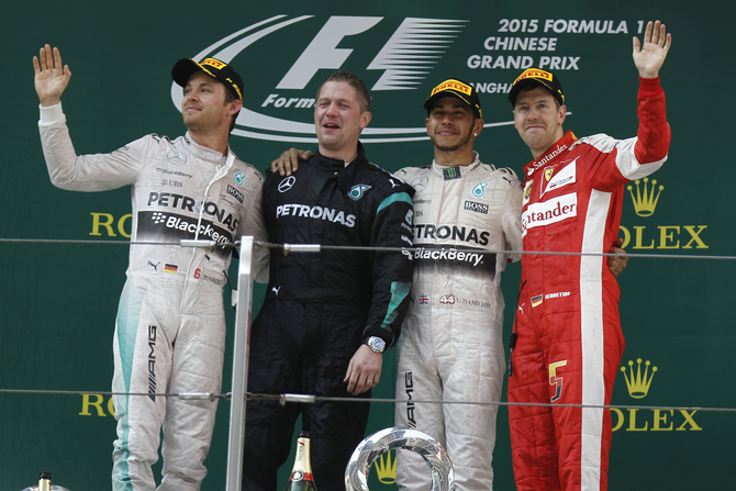 Rosberg and Vettel completed the podium