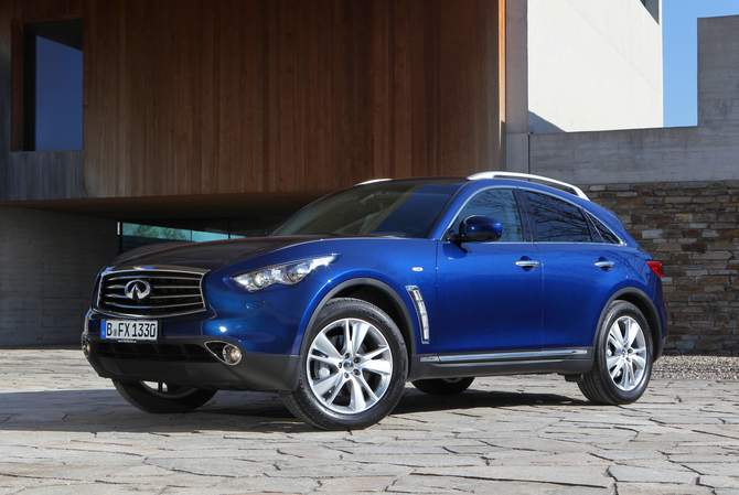 All Infiniti FX's get a new front bumper and new available colors including this Iridium Blue