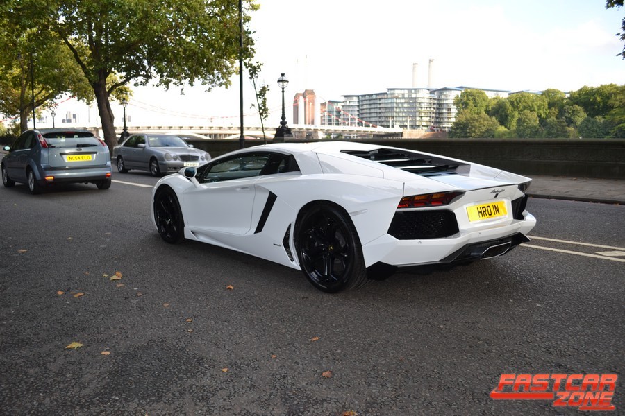 Lamborghini Aventador on the road