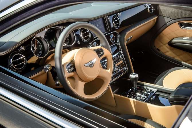 Inside the Bentley offers new customization options of the vehicle, including new finishes and coatings