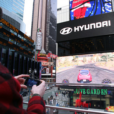 Race a Hyundai from your Iphone on a Billboard Above Times Square