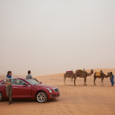 Cadillac's marketing campaign for the car has it driving all over the world