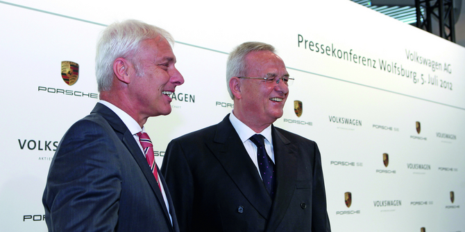 Porsche board member Matthias Müller and VW Chairman Dr. Martin Winterkorn