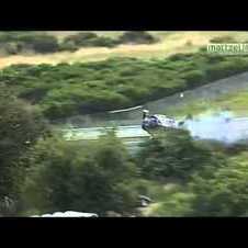 Crash BMW Z4 GT3 flips over barriers 